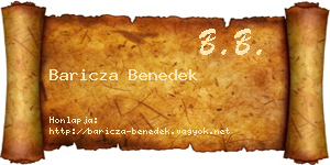 Baricza Benedek névjegykártya